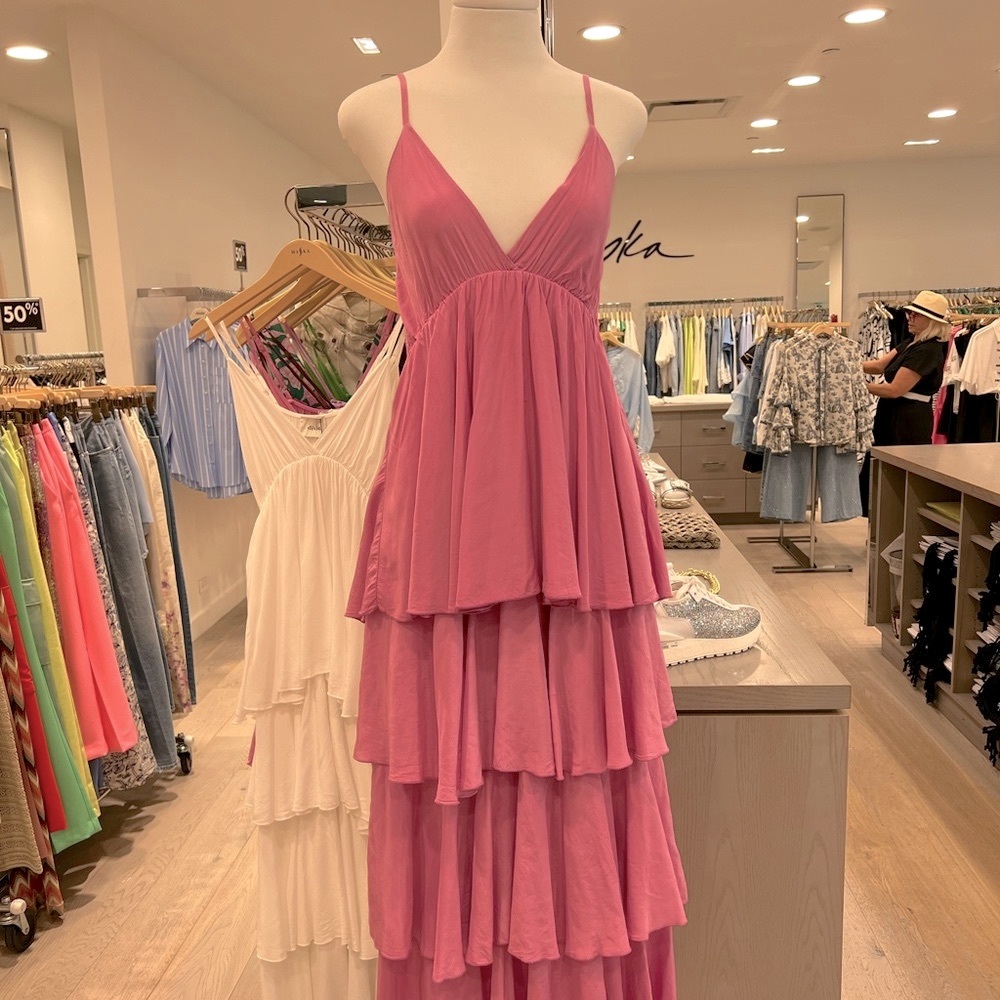 DIXIE Pink Ruffle Dress